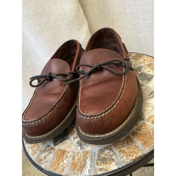 Restored Vintage L.L. Bean Leather Blucher Moccasins Men’s 9.5 D Lug Sole USA - Picture 3 of 14